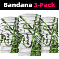 Custom Fishing Hook Neck Gaiter with Green Jungle Leaf Pattern and White Split Design - Wonder Print Shop