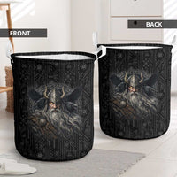 Vikings Odin Laundry Basket with Viking Runes and Ravens Norse Mythology - Wonder Print Shop