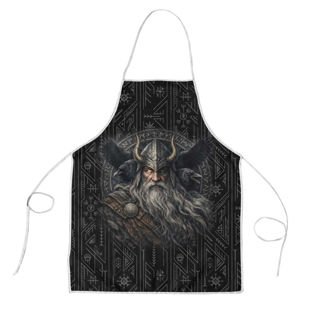 Vikings Odin Apron with Viking Runes and Ravens Norse Mythology - Wonder Print Shop