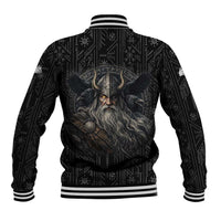 Vikings Odin Baseball Jacket with Viking Runes and Ravens Norse Mythology - Wonder Print Shop