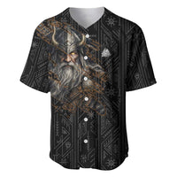 Vikings Odin Baseball Jersey with Viking Runes and Ravens Norse Mythology - Wonder Print Shop