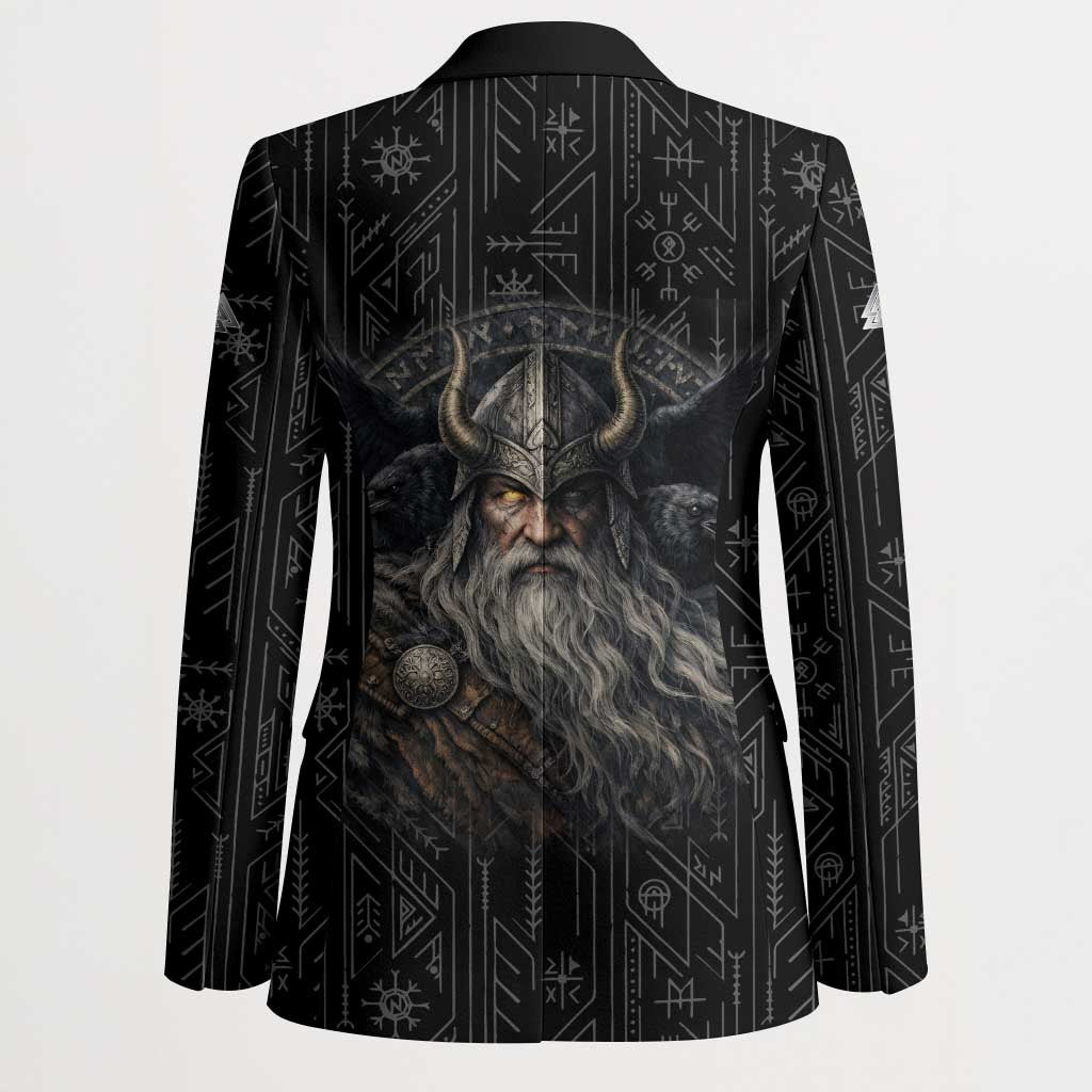 Vikings Odin Blazer with Viking Runes and Ravens Norse Mythology - Wonder Print Shop