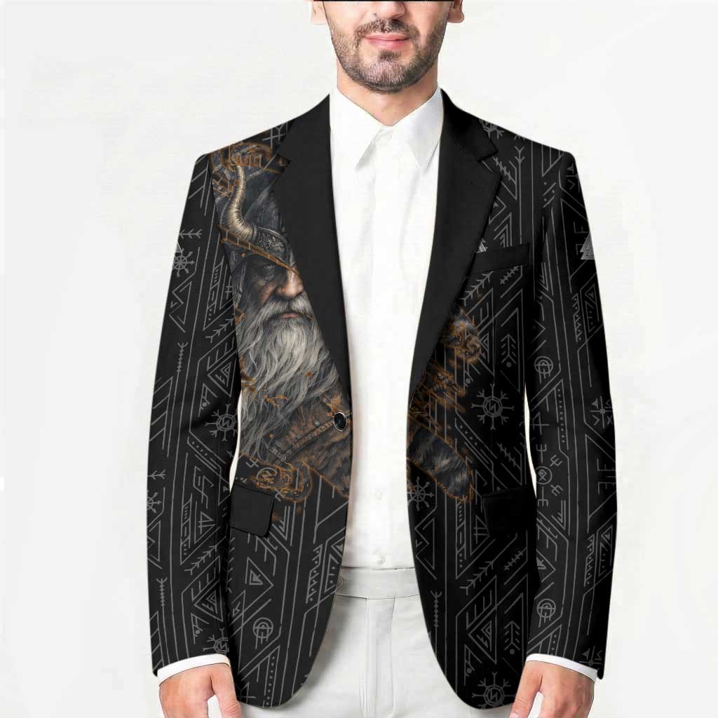 Vikings Odin Blazer with Viking Runes and Ravens Norse Mythology - Wonder Print Shop