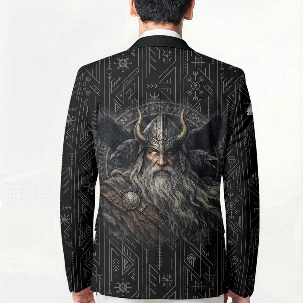 Vikings Odin Blazer with Viking Runes and Ravens Norse Mythology - Wonder Print Shop