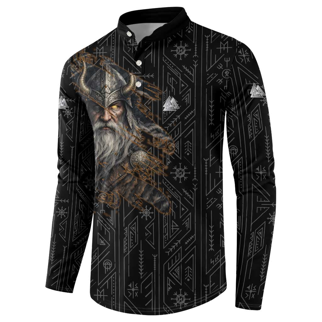 Vikings Odin Button Sweatshirt with Viking Runes and Ravens Norse Mythology - Wonder Print Shop