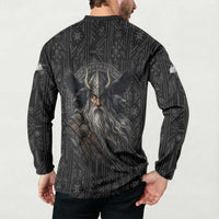 Vikings Odin Button Sweatshirt with Viking Runes and Ravens Norse Mythology - Wonder Print Shop