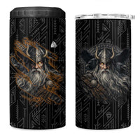 Vikings Odin 4 in 1 Can Cooler Tumbler with Viking Runes and Ravens Norse Mythology - Wonder Print Shop