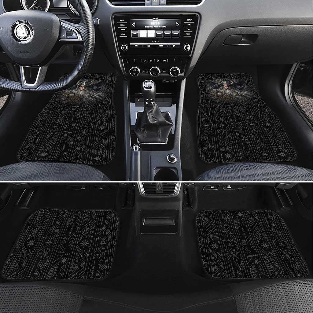 Vikings Odin Car Mats with Viking Runes and Ravens Norse Mythology - Wonder Print Shop