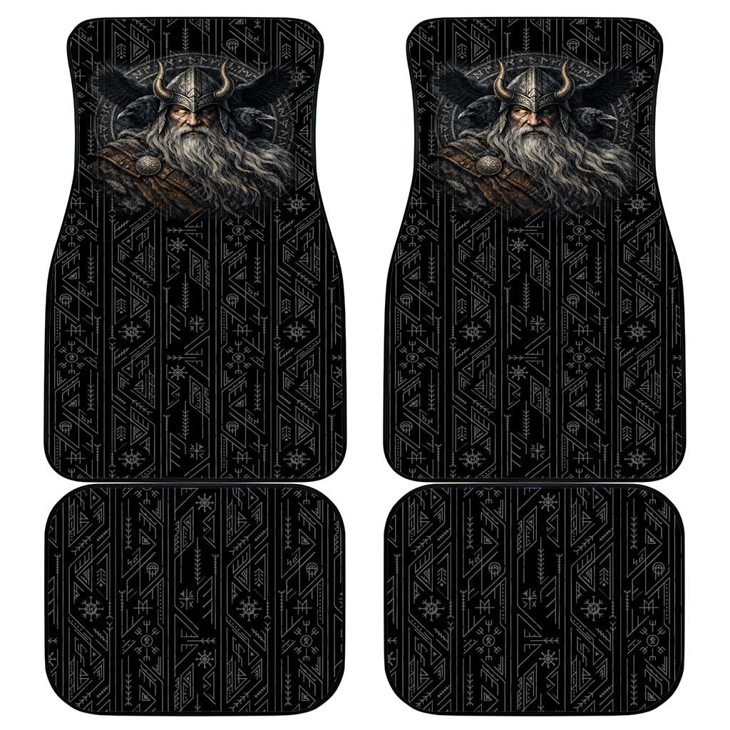 Vikings Odin Car Mats with Viking Runes and Ravens Norse Mythology - Wonder Print Shop