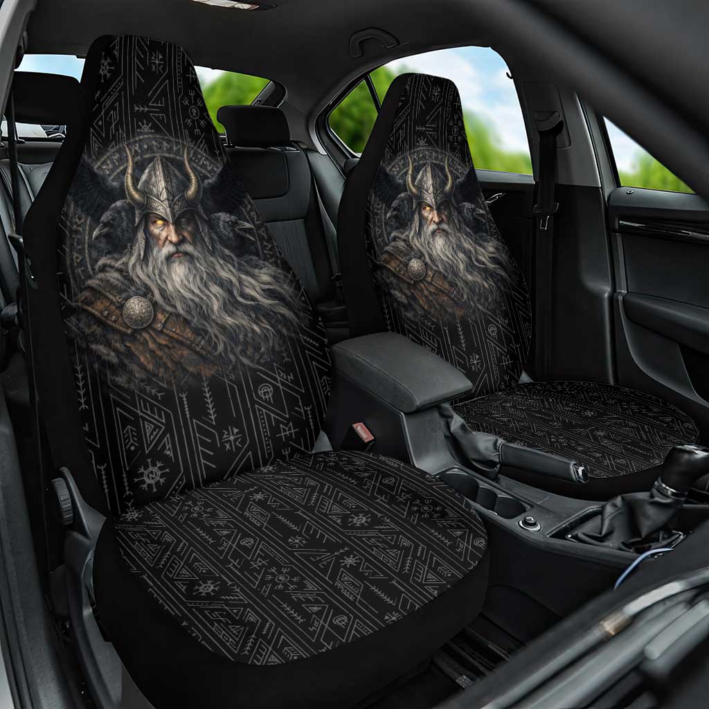 Vikings Odin Car Seat Cover with Viking Runes and Ravens Norse Mythology - Wonder Print Shop