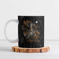 Vikings Odin Ceramic Mug with Viking Runes and Ravens Norse Mythology - Wonder Print Shop