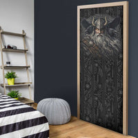 Vikings Odin Door Cover with Viking Runes and Ravens Norse Mythology - Wonder Print Shop