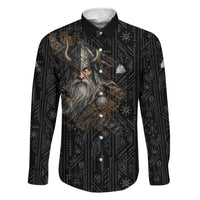 Vikings Odin Family Matching Off Shoulder Maxi Dress and Hawaiian Shirt with Viking Runes and Ravens Norse Mythology - Wonder Print Shop