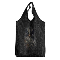 Vikings Odin Grocery Bag with Viking Runes and Ravens Norse Mythology - Wonder Print Shop