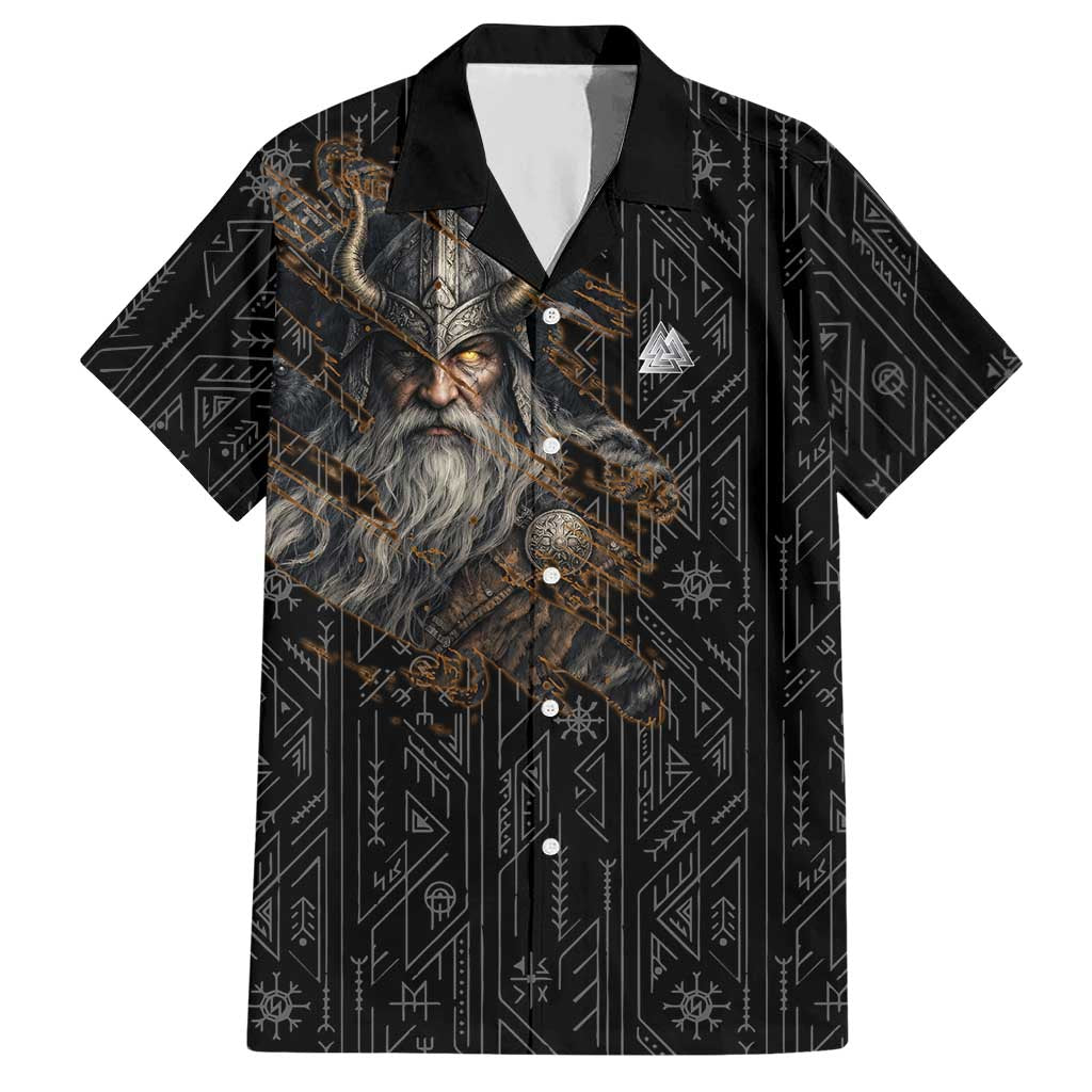 Vikings Odin Hawaiian Shirt with Viking Runes and Ravens Norse Mythology - Wonder Print Shop