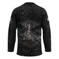 Vikings Odin Hockey Jersey with Viking Runes and Ravens Norse Mythology - Wonder Print Shop