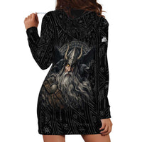 Vikings Odin Hoodie Dress with Viking Runes and Ravens Norse Mythology - Wonder Print Shop