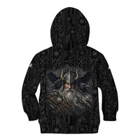 Vikings Odin Kid Hoodie with Viking Runes and Ravens Norse Mythology - Wonder Print Shop