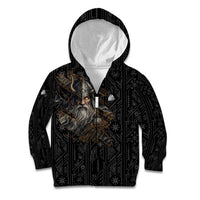 Vikings Odin Kid Hoodie with Viking Runes and Ravens Norse Mythology - Wonder Print Shop