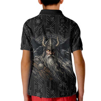 Vikings Odin Kid Polo Shirt with Viking Runes and Ravens Norse Mythology - Wonder Print Shop