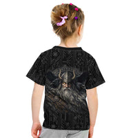Vikings Odin Kid T Shirt with Viking Runes and Ravens Norse Mythology - Wonder Print Shop
