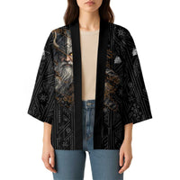 Vikings Odin Kimono with Viking Runes and Ravens Norse Mythology - Wonder Print Shop