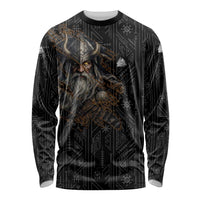 Vikings Odin Long Sleeve Shirt with Viking Runes and Ravens Norse Mythology - Wonder Print Shop