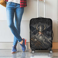 Vikings Odin Luggage Cover with Viking Runes and Ravens Norse Mythology - Wonder Print Shop