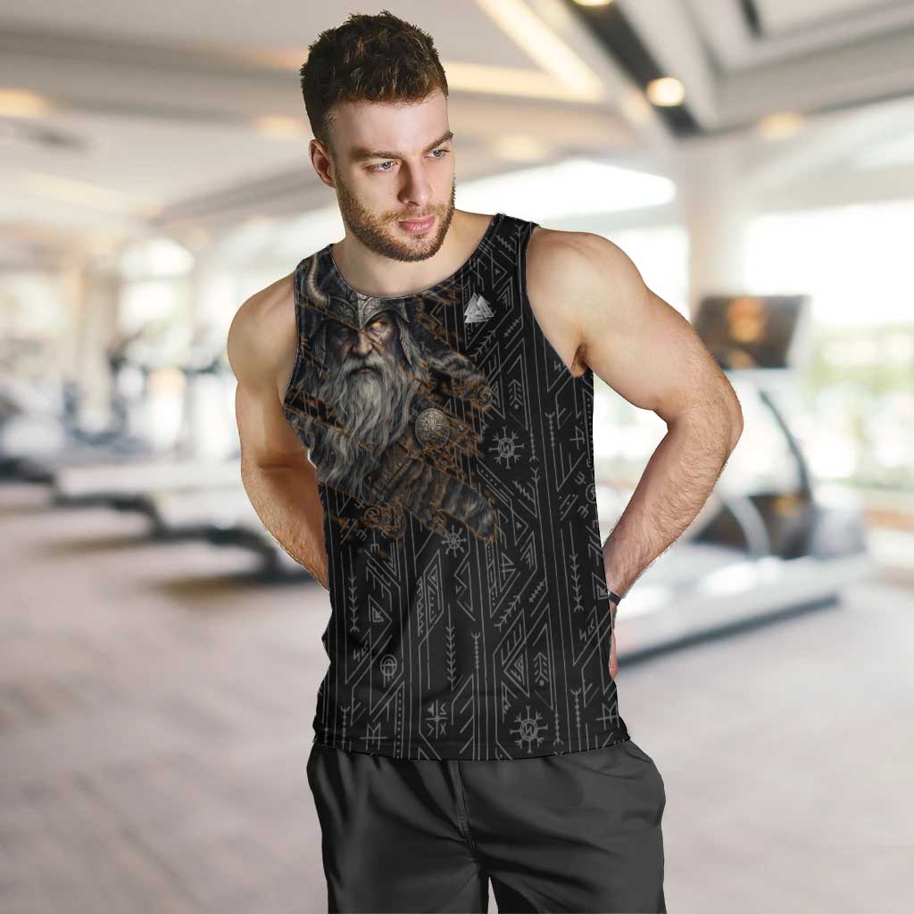 Vikings Odin Men Tank Top with Viking Runes and Ravens Norse Mythology - Wonder Print Shop