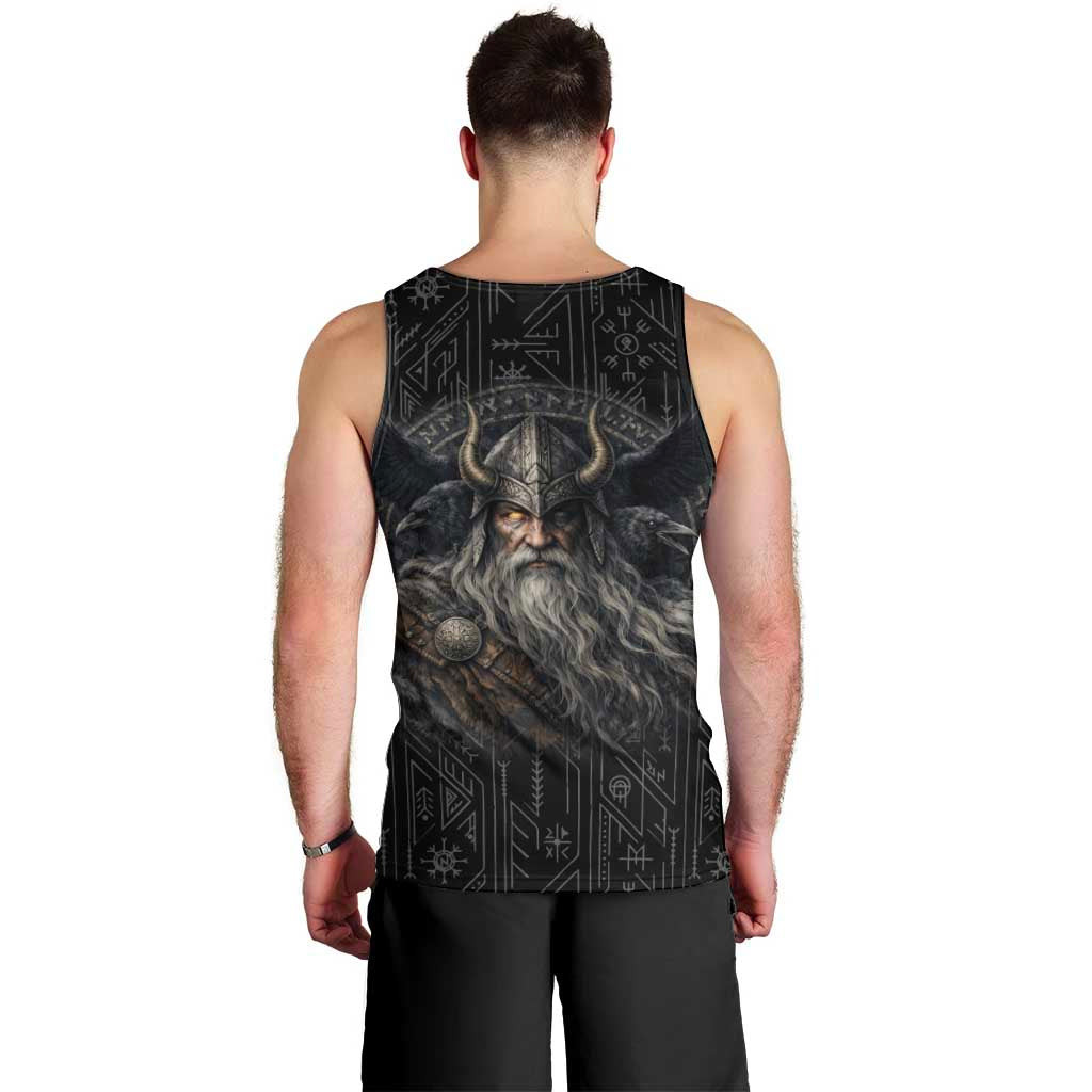 Vikings Odin Men Tank Top with Viking Runes and Ravens Norse Mythology - Wonder Print Shop