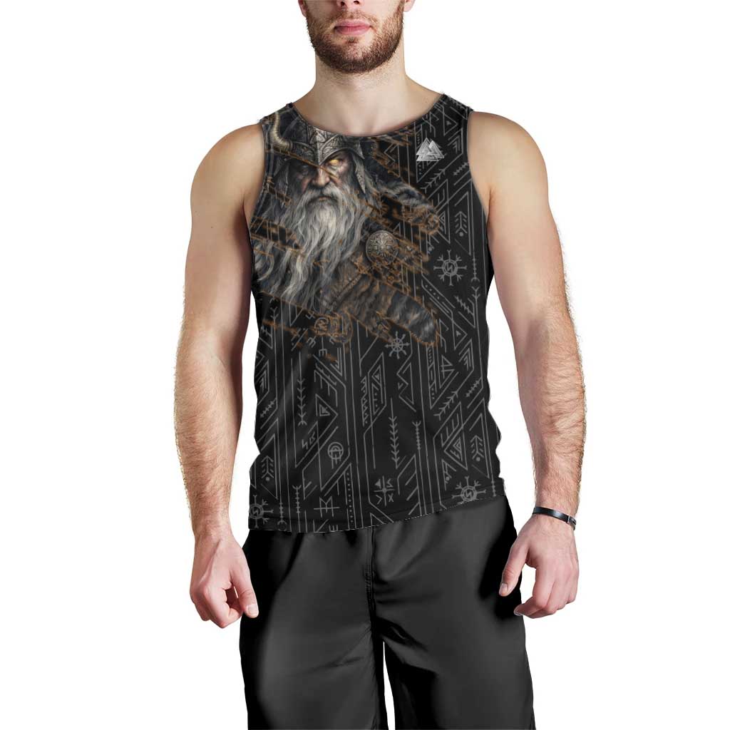 Vikings Odin Men Tank Top with Viking Runes and Ravens Norse Mythology - Wonder Print Shop