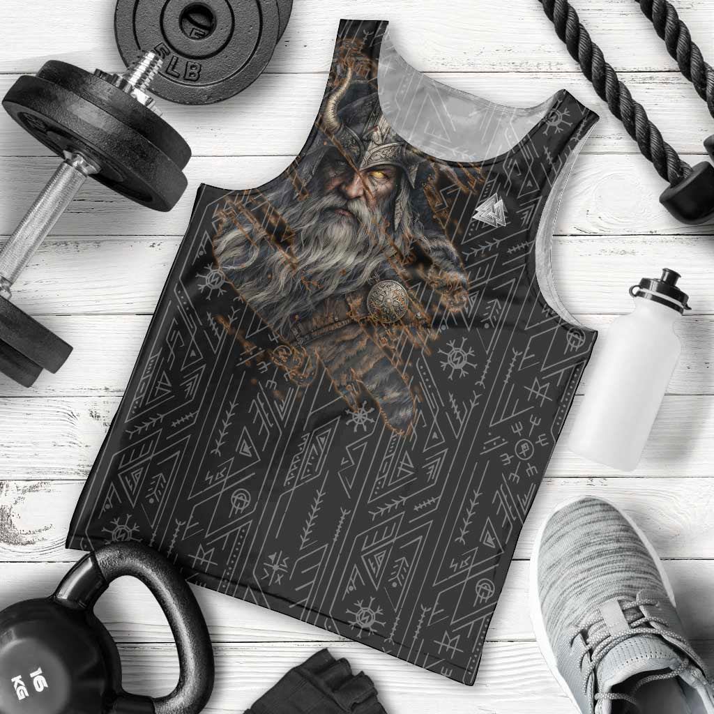 Vikings Odin Men Tank Top with Viking Runes and Ravens Norse Mythology - Wonder Print Shop