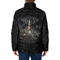 Vikings Odin Padded Jacket with Viking Runes and Ravens Norse Mythology - Wonder Print Shop