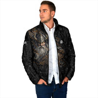 Vikings Odin Padded Jacket with Viking Runes and Ravens Norse Mythology - Wonder Print Shop