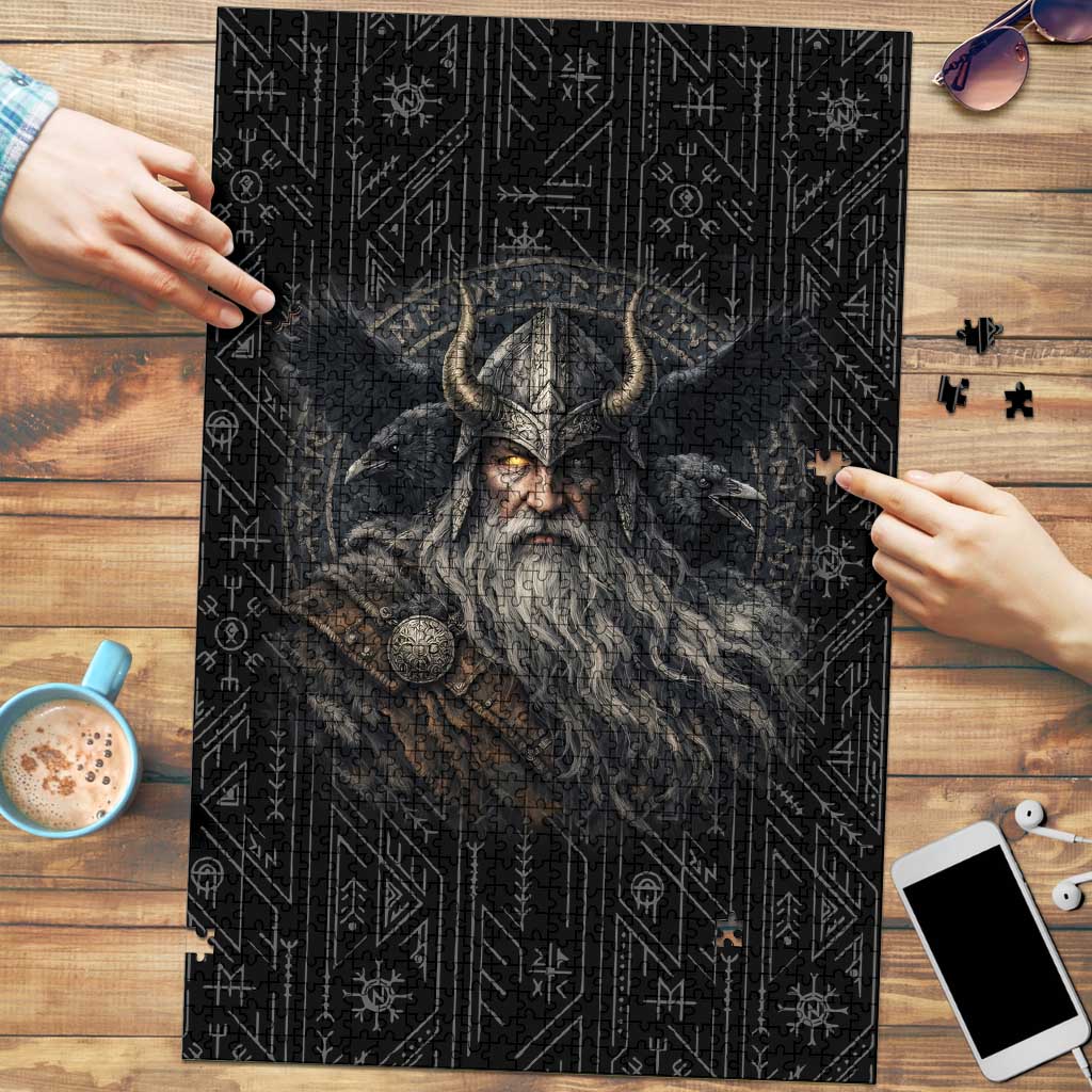 Vikings Odin Puzzle with Viking Runes and Ravens Norse Mythology - Wonder Print Shop