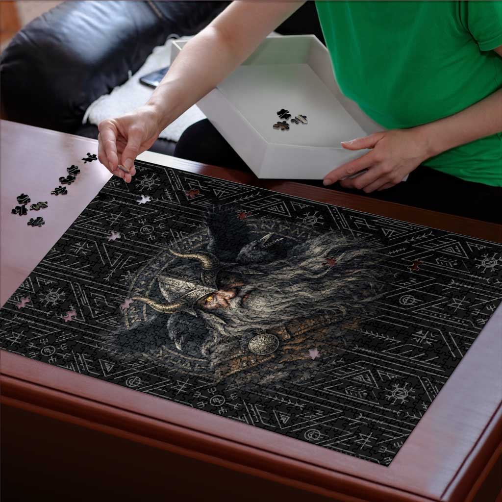 Vikings Odin Puzzle with Viking Runes and Ravens Norse Mythology - Wonder Print Shop