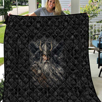 Vikings Odin Quilt with Viking Runes and Ravens Norse Mythology - Wonder Print Shop