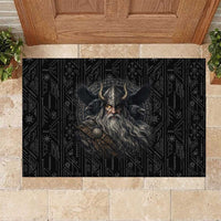 Vikings Odin Rubber Doormat with Viking Runes and Ravens Norse Mythology - Wonder Print Shop