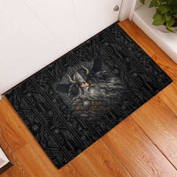 Vikings Odin Rubber Doormat with Viking Runes and Ravens Norse Mythology - Wonder Print Shop