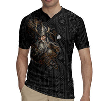 Vikings Odin Rugby Jersey with Viking Runes and Ravens Norse Mythology - Wonder Print Shop