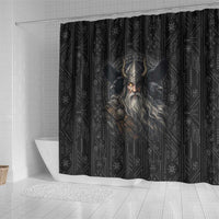 Vikings Odin Shower Curtain with Viking Runes and Ravens Norse Mythology - Wonder Print Shop