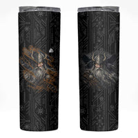 Vikings Odin Skinny Tumbler with Viking Runes and Ravens Norse Mythology - Wonder Print Shop