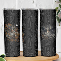 Vikings Odin Skinny Tumbler with Viking Runes and Ravens Norse Mythology - Wonder Print Shop