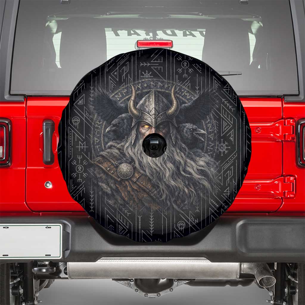Vikings Odin Spare Tire Cover with Viking Runes and Ravens Norse Mythology - Wonder Print Shop