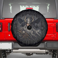 Vikings Odin Spare Tire Cover with Viking Runes and Ravens Norse Mythology - Wonder Print Shop