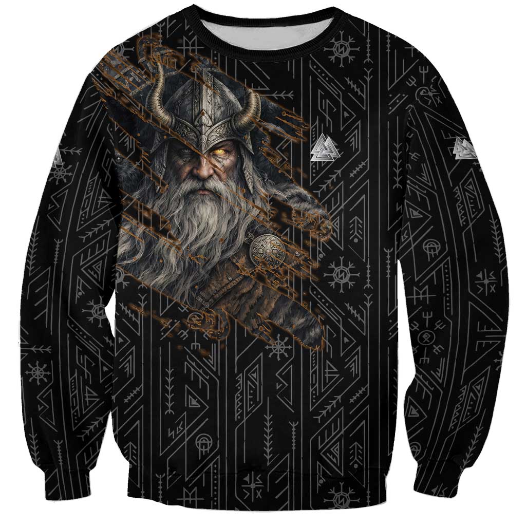 Vikings Odin Sweatshirt with Viking Runes and Ravens Norse Mythology - Wonder Print Shop
