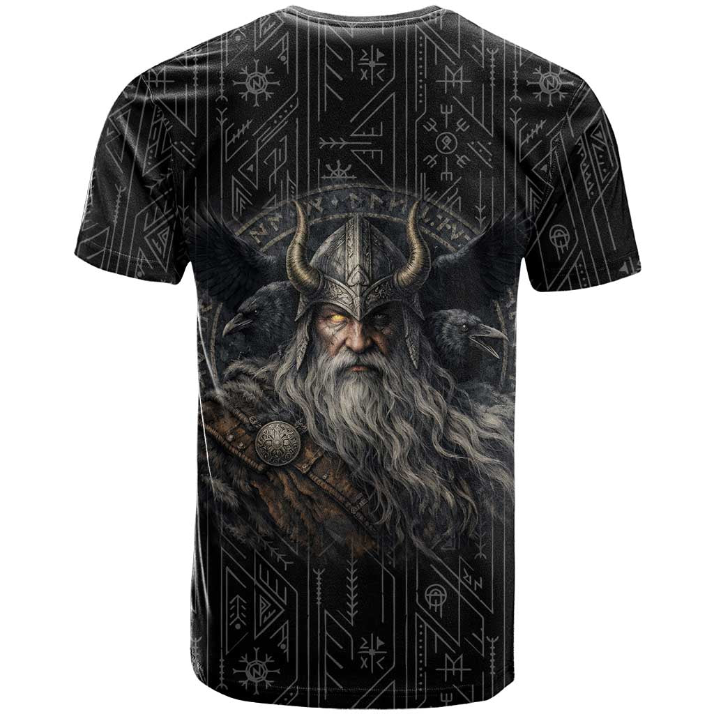 Vikings Odin T Shirt with Viking Runes and Ravens Norse Mythology - Wonder Print Shop