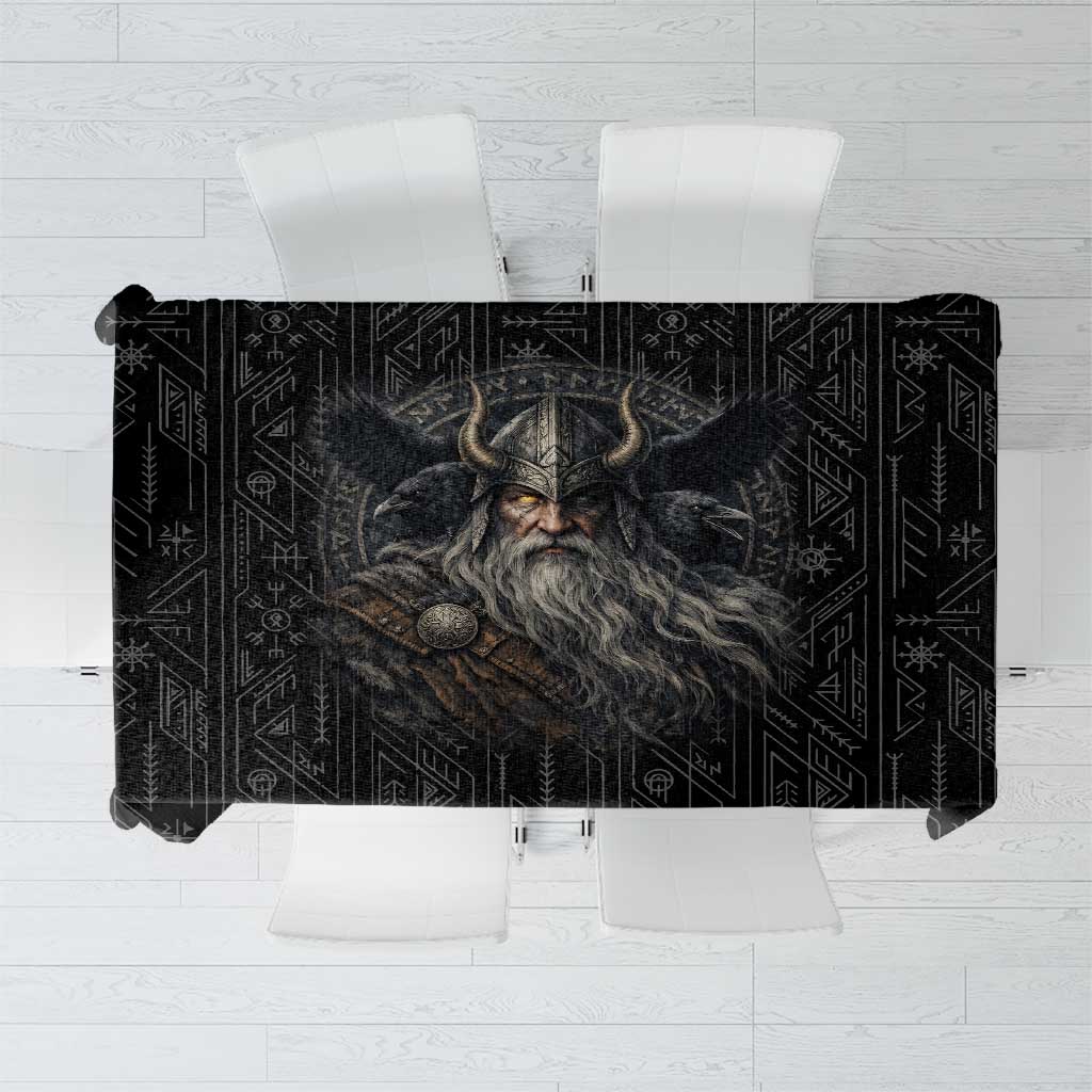 Vikings Odin Tablecloth with Viking Runes and Ravens Norse Mythology - Wonder Print Shop