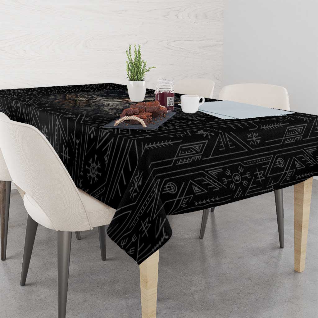 Vikings Odin Tablecloth with Viking Runes and Ravens Norse Mythology - Wonder Print Shop