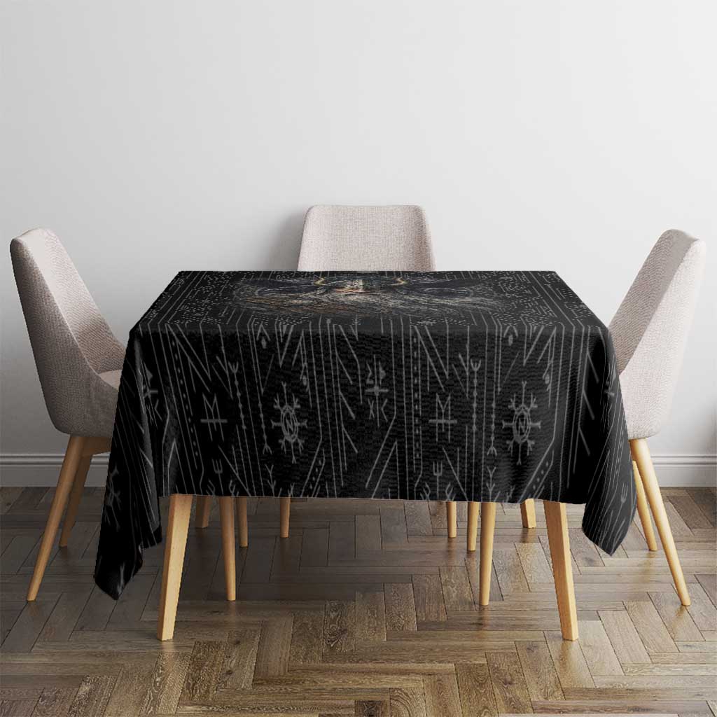 Vikings Odin Tablecloth with Viking Runes and Ravens Norse Mythology - Wonder Print Shop